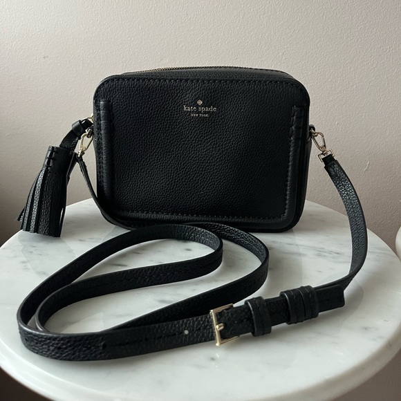 ♠️🌟♠️Kate Spade black Leather Kingston Drive Arla Crossbody Bag♠️🌟♠️ - Picture 3 of 6